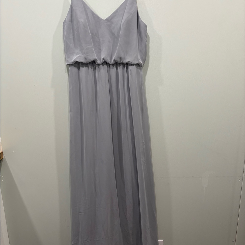 After Six Gray Gown Sleeveless V-Neck for Wedding Guest